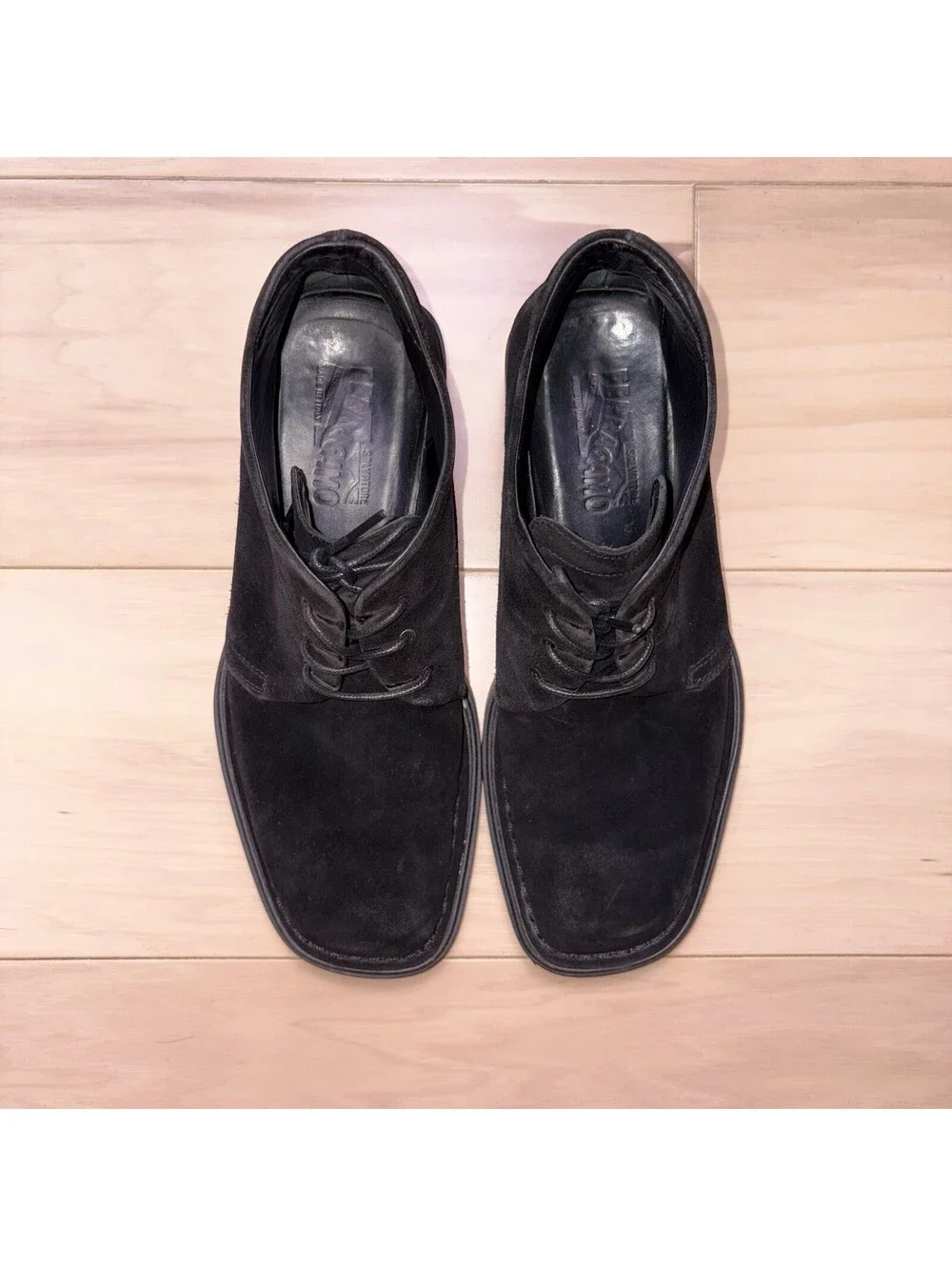 Salvatore Ferragamo Black Suede Chukka Boots Men 9 2E Made In Italy